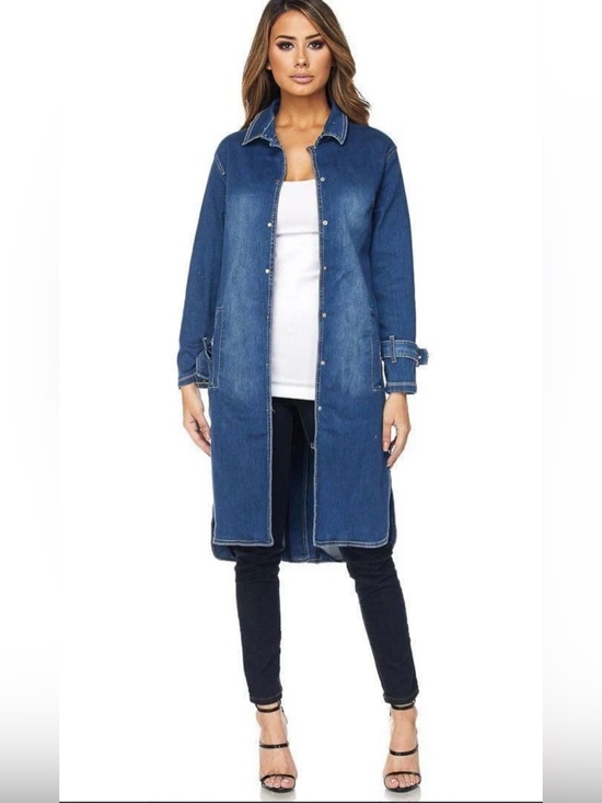 Judy Blue Jackets & Blazers - NWT Judy Blue Denim Trench Coat Size Large